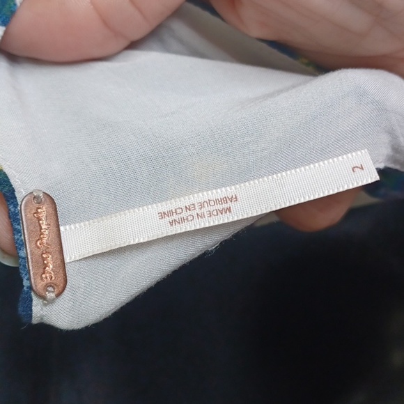 FREE PEOPLE Cloud Combo Floral Flutter By Pleated Mini Dress Size 2 Boho Summer - Picture 7 of 8